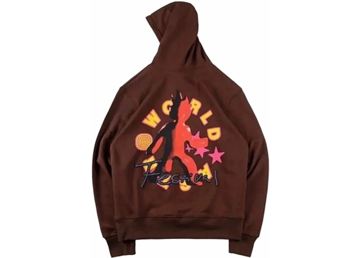 Overkicks - Travis Scott Astrofest Flame Guy Hoodie Brown (TRAVIS-SCOTT-ASTROFEST-FLAME-GUY-HOODIE-BROWN) - imagen 2