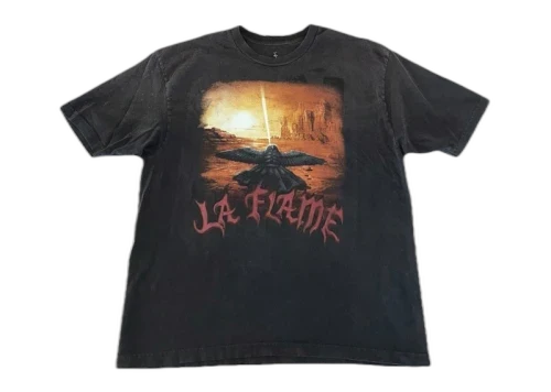Overkicks - Travis Scott Cactus Jack Coachella Exclusive La Flame Utopia Tee Black (TRAVIS-SCOTT-CACTUS-JACK-COACHELLA-EXCLUSIVE-LA-FLAME-UTOPIA-TEE-BLACK) - vista frontal