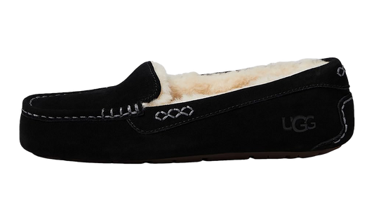 Overkicks - UGG Ansley Slipper Black (Womens) (3312-BLK/1106878-BLK) - vista lateral