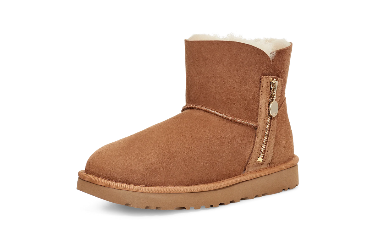 Overkicks - UGG Bailey Zip Mini Boot Chestnut (Womens) (1112481-CHE) - vista trasera