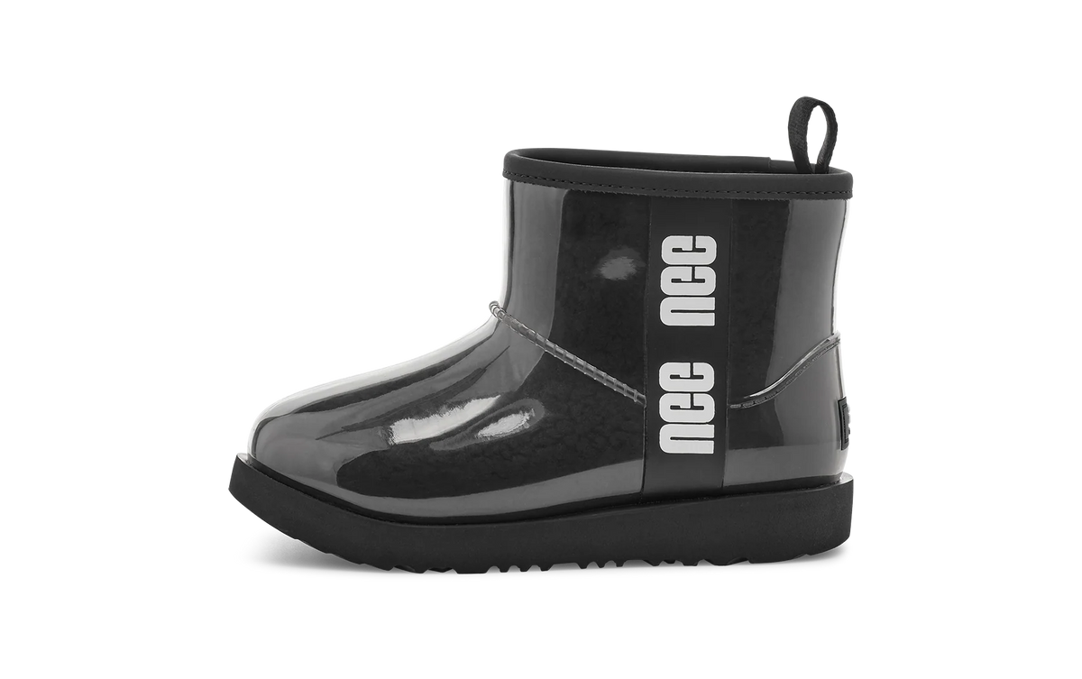 Overkicks - UGG Classic Clear Mini II Boot Black (Kids) (1112386K-BLK) - vista lateral