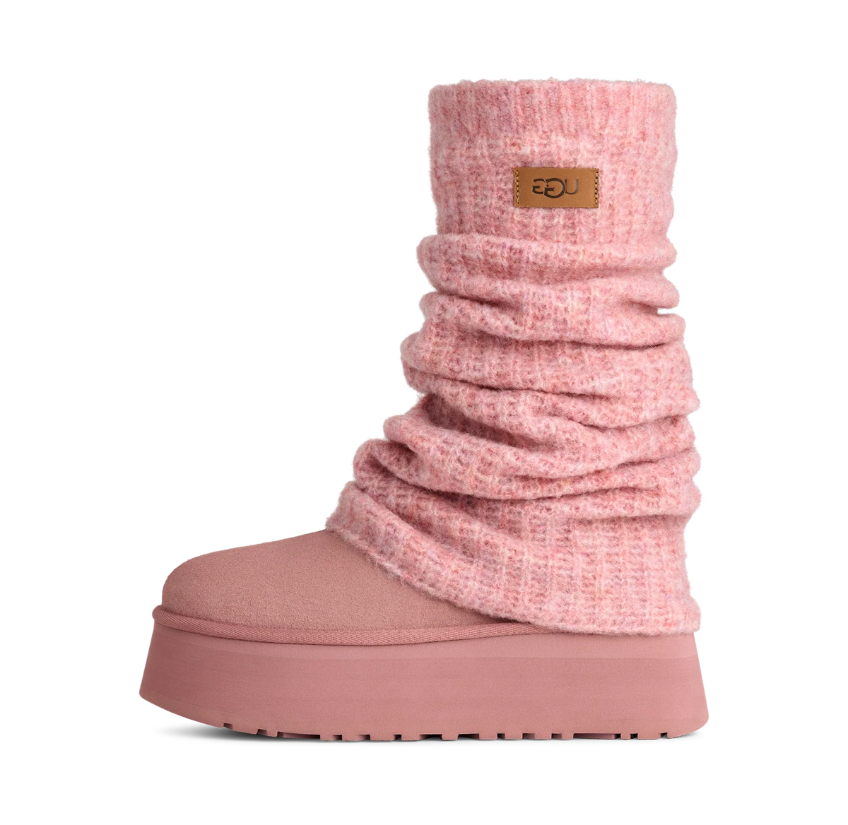 Overkicks - UGG Classic Mini Dipper Legwarmer Boot Pink Dawn (Womens) (1178990-PDW) - vista lateral