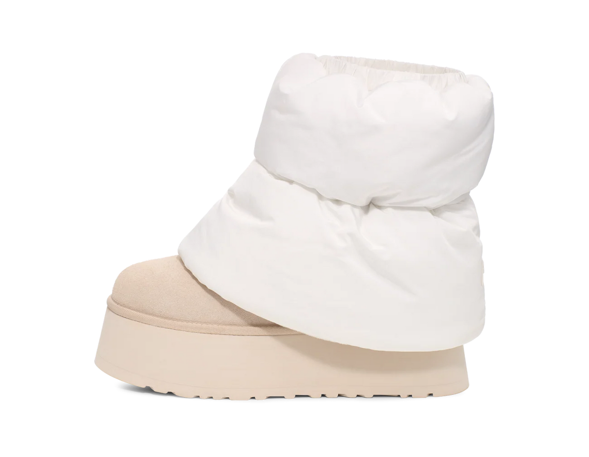 Overkicks - UGG Classic Mini Dipper Puffer Boot White Ceramic (Womens) (1158275-WCRM) - vista lateral