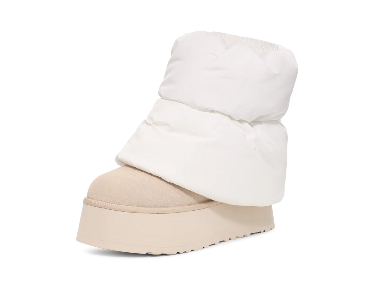 Overkicks - UGG Classic Mini Dipper Puffer Boot White Ceramic (Womens) (1158275-WCRM) - vista trasera