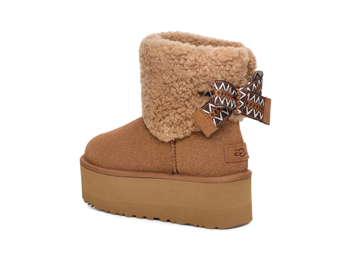 Overkicks - UGG Classic Mini Maxi Curly Boot Chestnut (Womens) (1158267-CHE) - vista lateral