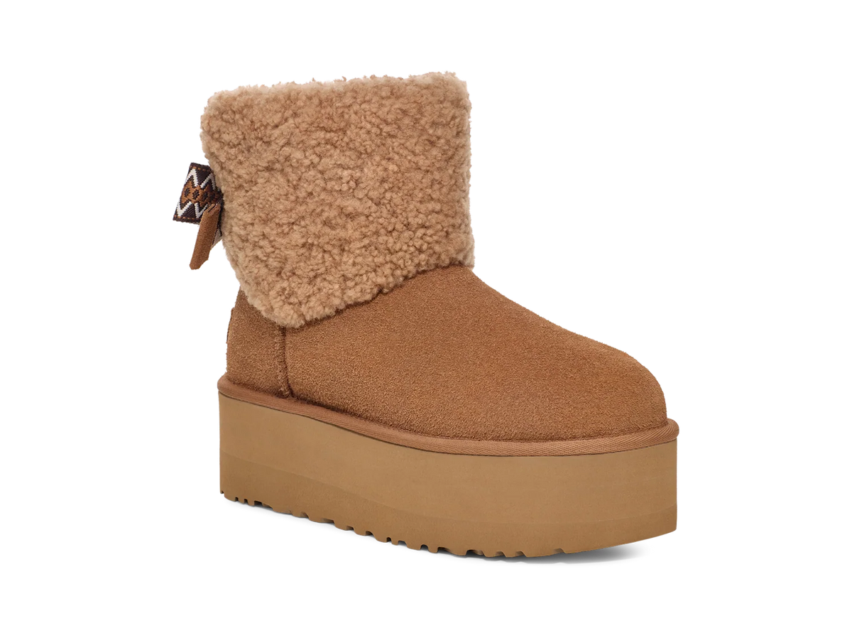 Overkicks - UGG Classic Mini Maxi Curly Boot Chestnut (Womens) (1158267-CHE) - detalle suela