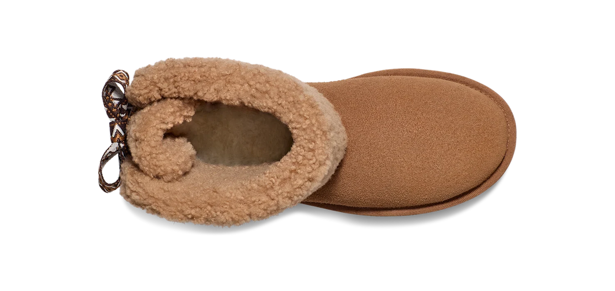 Overkicks - UGG Classic Mini Maxi Curly Boot Chestnut (Womens) (1158267-CHE) - vista superior