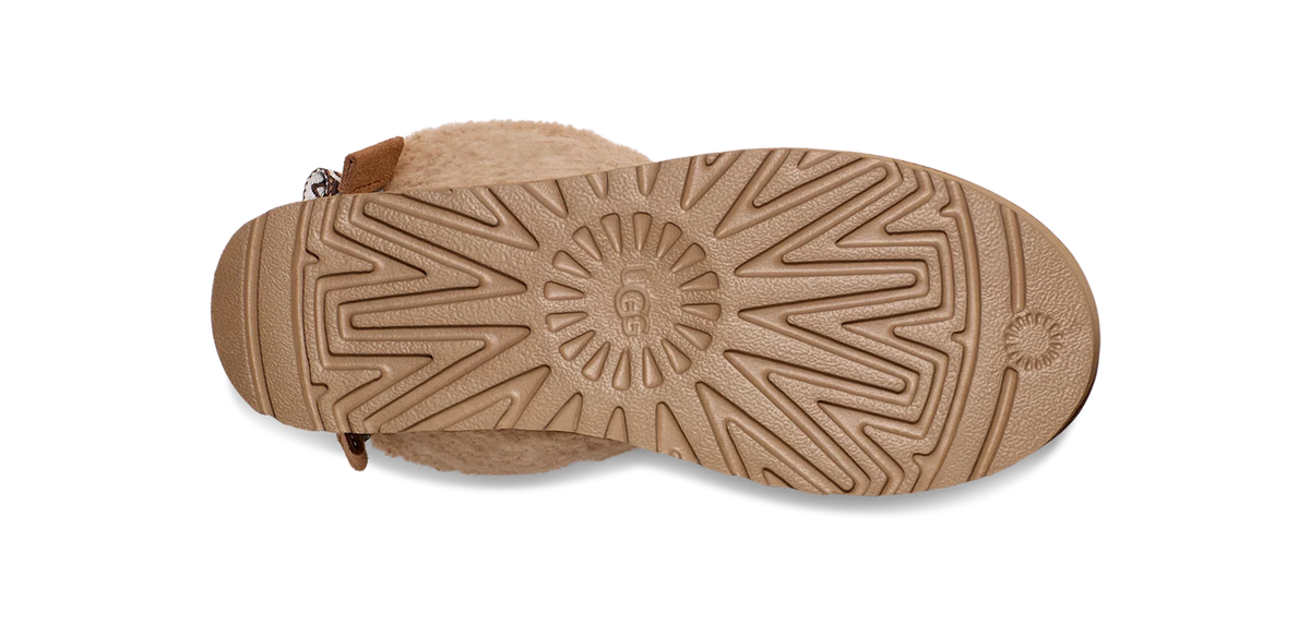 Overkicks - UGG Classic Mini Maxi Curly Boot Chestnut (Womens) (1158267-CHE) - detalle talon
