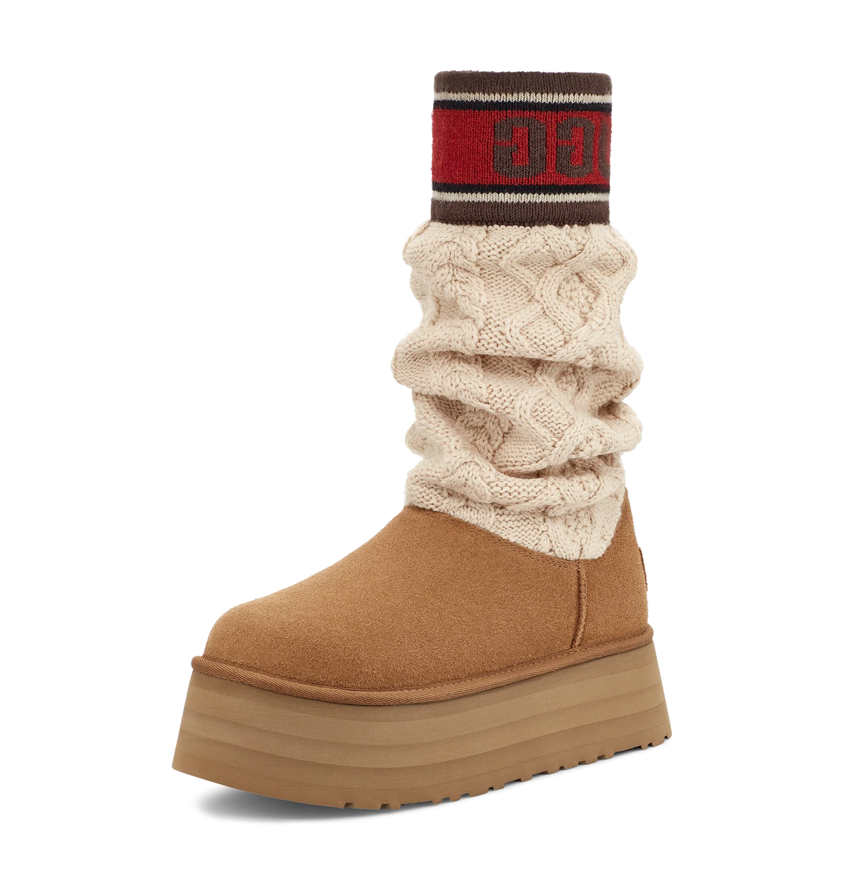 Overkicks - UGG Classic Sweater Letter Boot Chestnut (Womens) (1144045-CHE) - vista trasera