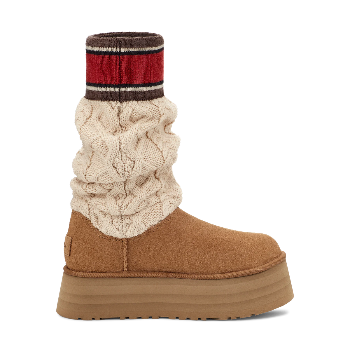 Overkicks - UGG Classic Sweater Letter Boot Chestnut (Womens) (1144045-CHE) - par completo