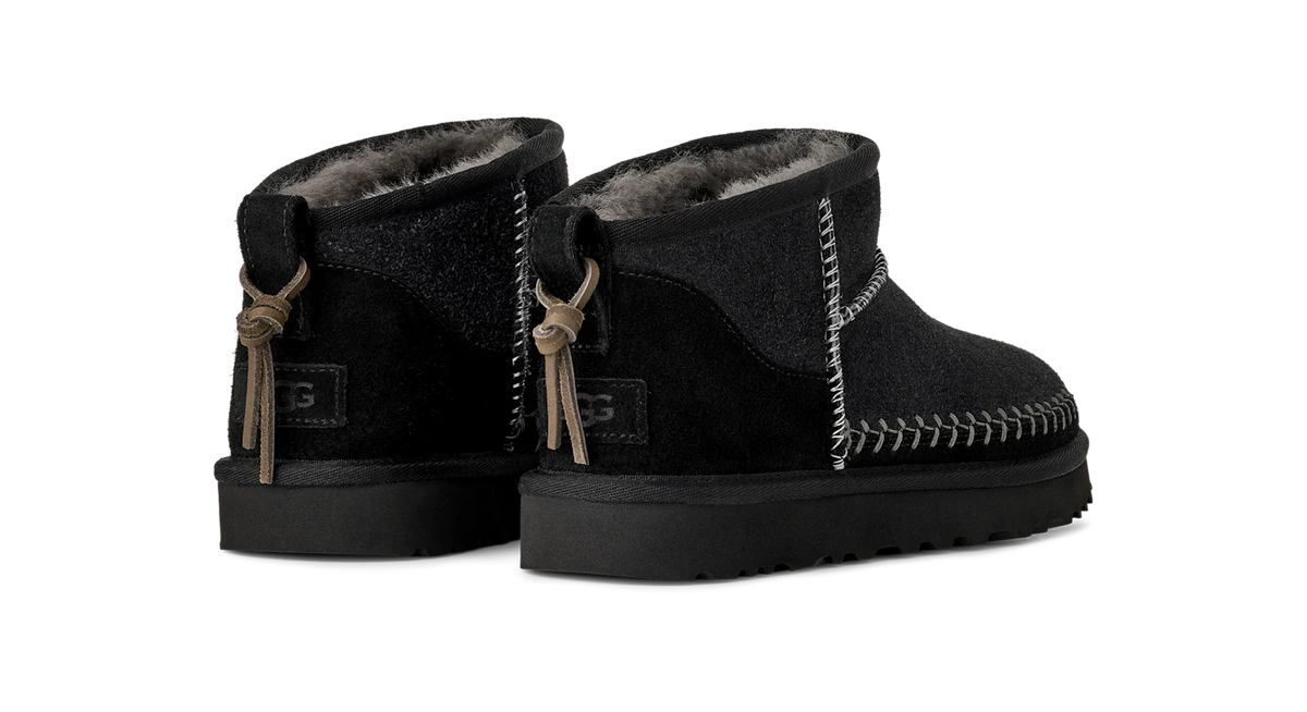Overkicks - UGG Classic Ultra Mini Biarritz Boot Black (Womens) (1171538-BLK) - detalle suela
