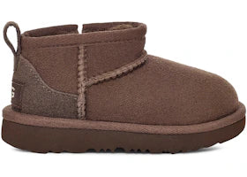 Overkicks - UGG Classic Ultra Mini Boot Burnt Cedar (Toddler) (1130750T-BCDR) - vista lateral