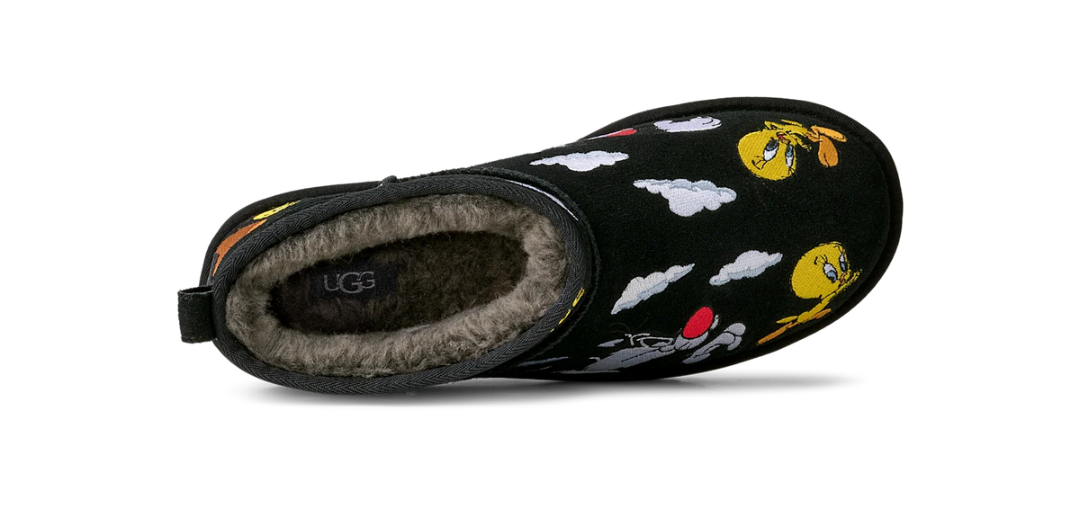 Overkicks - UGG Classic Ultra Mini Boot Palace x Looney Tunes Black (1181891-BLK) - detalle lateral interior