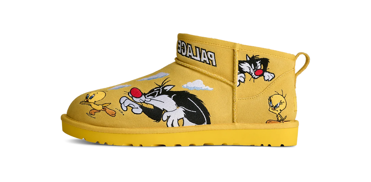 Overkicks - UGG Classic Ultra Mini Boot Palace x Looney Tunes Yellow (1181891-YEL) - vista lateral