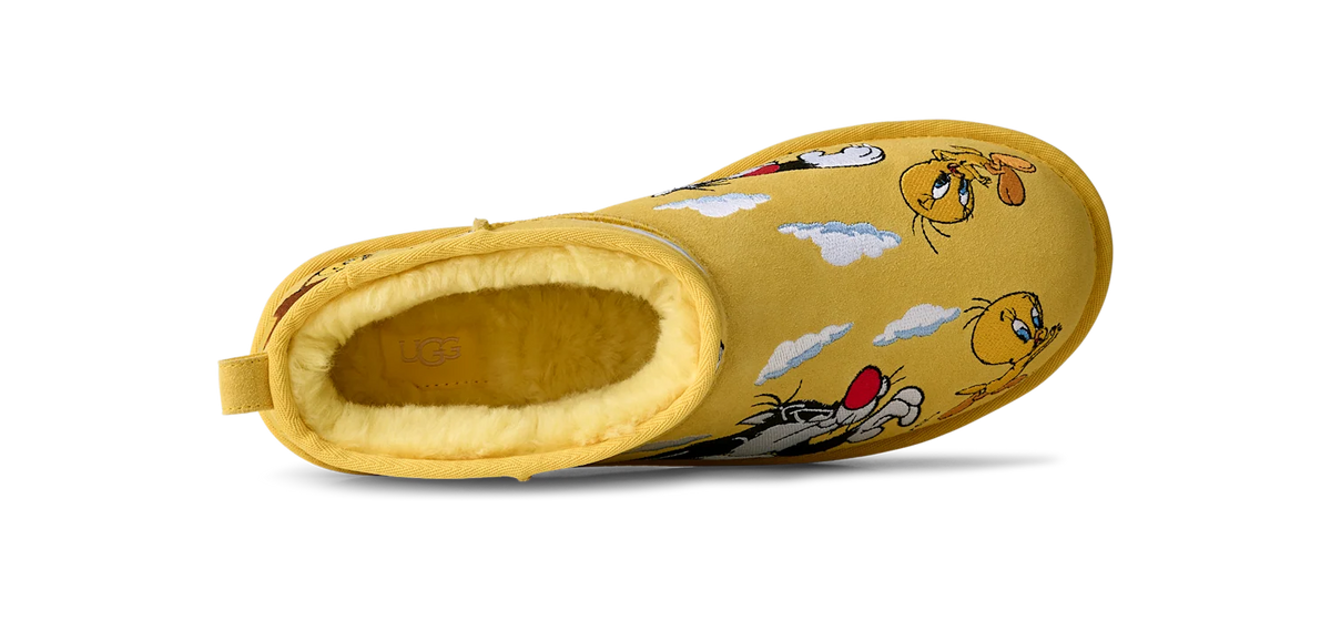Overkicks - UGG Classic Ultra Mini Boot Palace x Looney Tunes Yellow (1181891-YEL) - detalle lateral interior