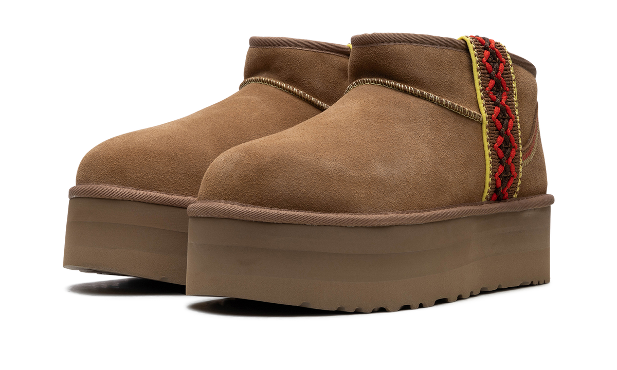 Overkicks - UGG Classic Ultra Mini Braid Boot Chestnut (Womens) (1138491-CHE) - vista trasera