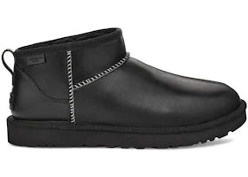 Overkicks - UGG Classic Ultra Mini LTHR Regen Boot Black (1158191-BLK) - vista lateral