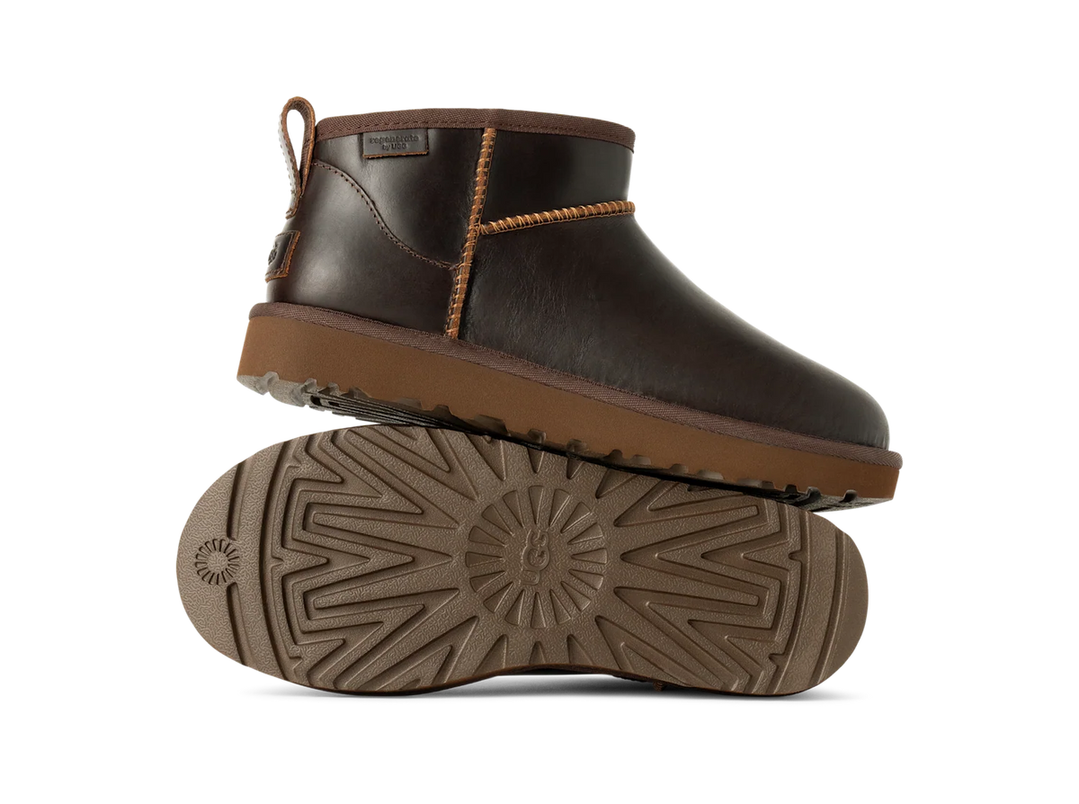 Overkicks - UGG Classic Ultra Mini LTHR Regen Boot Ironwood (Womens) (1163490-IWD) - par completo