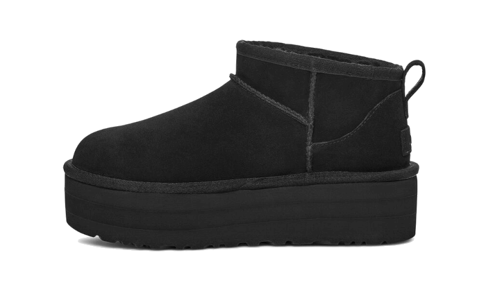 Overkicks - UGG Classic Ultra Mini Platform Boot Black (Womens) (1135092-BLK) - vista lateral
