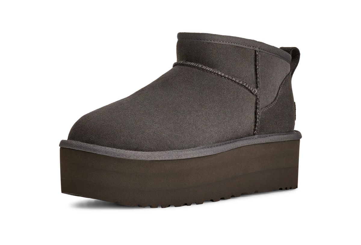 Overkicks - UGG Classic Ultra Mini Platform Boot Charcoal (Womens) (1135092-CHRC) - vista trasera