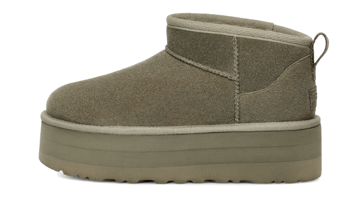 Overkicks - UGG Classic Ultra Mini Platform Boot Moss Green (Womens) (1135092-MSG) - vista lateral