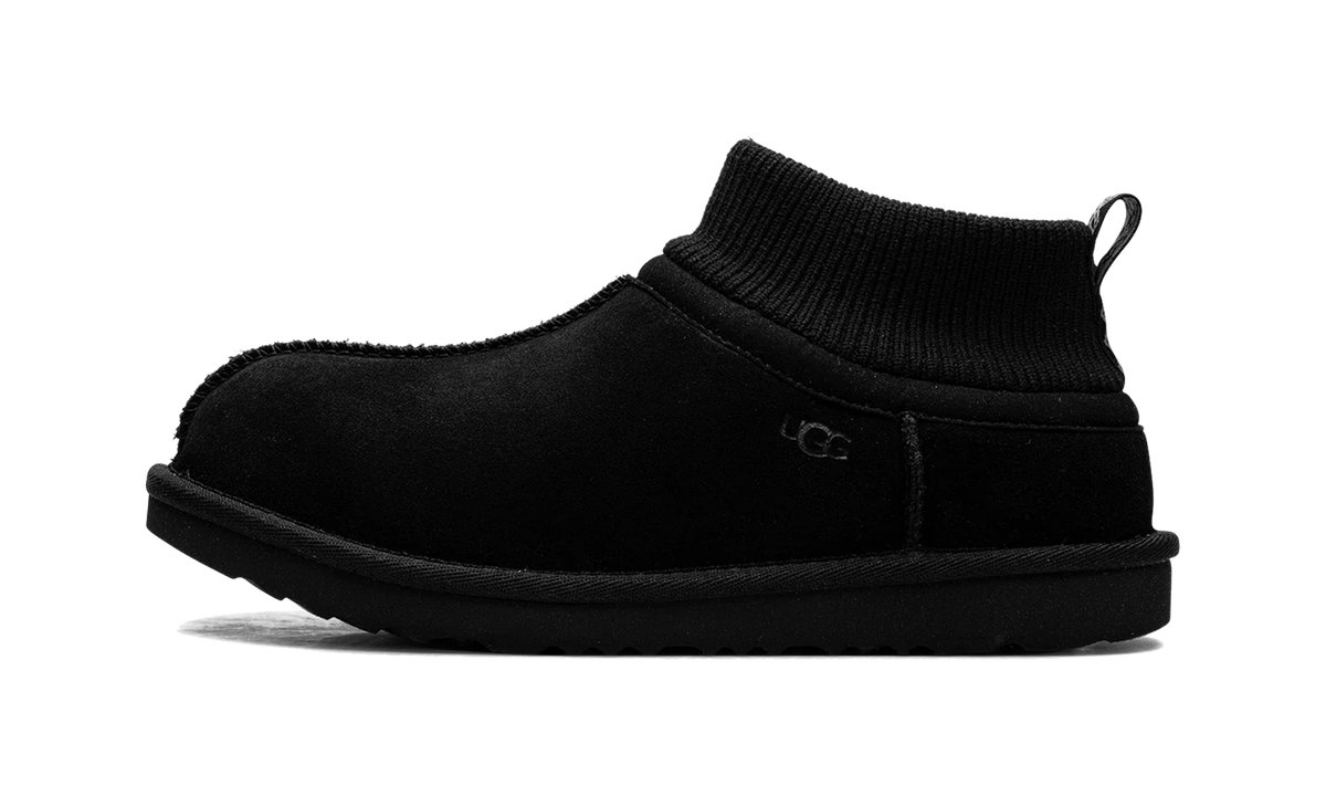 Overkicks - UGG Classic Ultra Stretch Cuff Slipper Black (Kids) (1157702K-BLK) - vista lateral