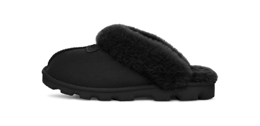 Overkicks - UGG Coquette Slipper Black (Womens) (5125-BLK) - vista lateral
