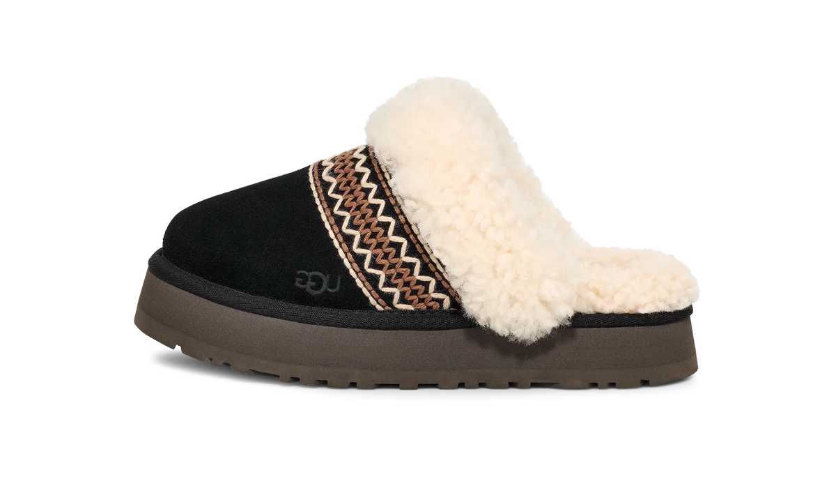 Overkicks - UGG Disquette Atherson Slipper Black (Womens) (1158282-BLK) - vista lateral