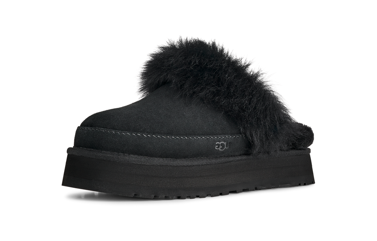 Overkicks - UGG Disquette Chalet Slipper Black (Womens) (1173930-BLK) - vista trasera