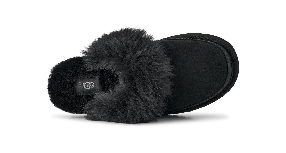 Overkicks - UGG Disquette Chalet Slipper Black (Womens) (1173930-BLK) - detalle talon