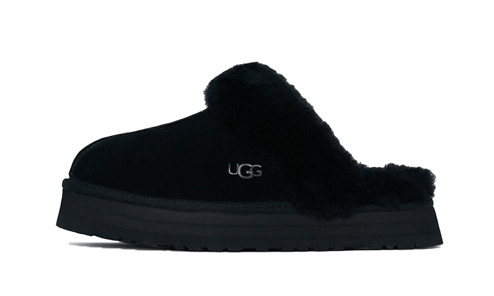 Overkicks - UGG Disquette Slipper Black (Womens) (1122550-BLK) - vista lateral