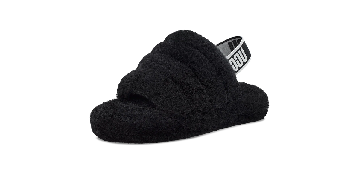 Overkicks - UGG Fluff Yeah Slide Black (Kids) (1098494K-BLK) - imagen 2