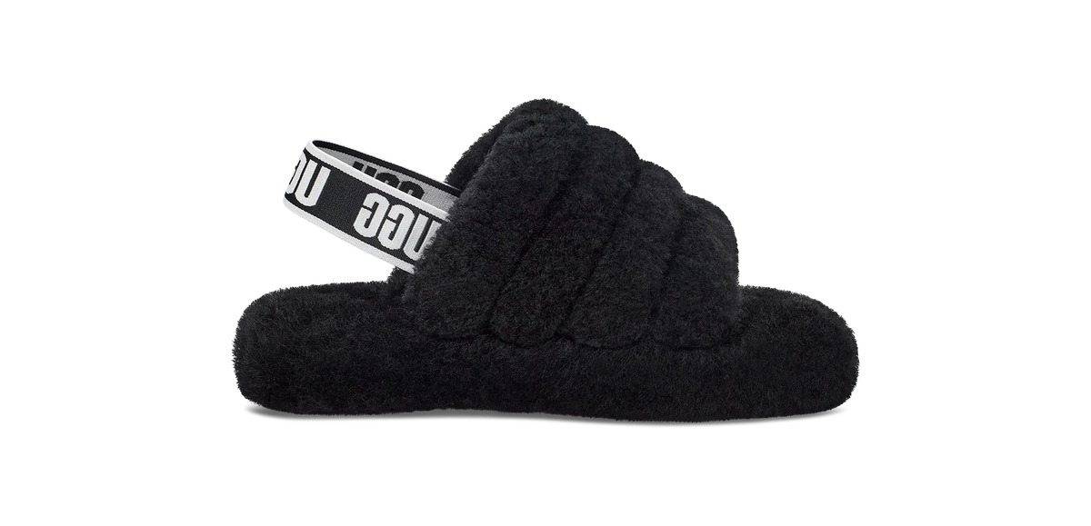 Overkicks - UGG Fluff Yeah Slide Black (Kids) (1098494K-BLK) - imagen 3