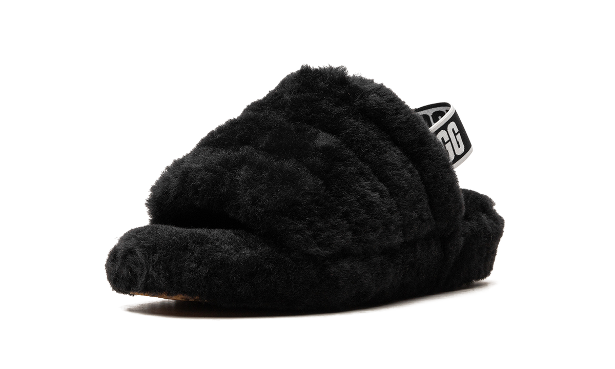 Overkicks - UGG Fluff Yeah Slide Black (Womens) (1095119-BLK) - detalle suela