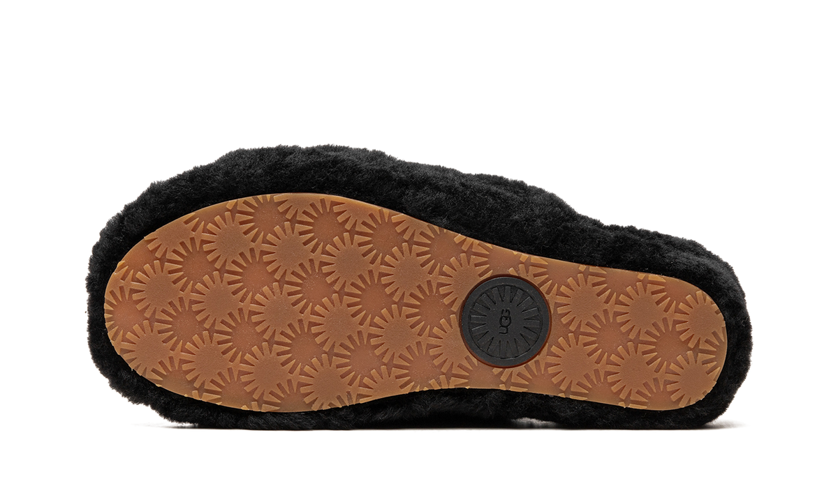 Overkicks - UGG Fluff Yeah Slide Black (Womens) (1095119-BLK) - vista superior