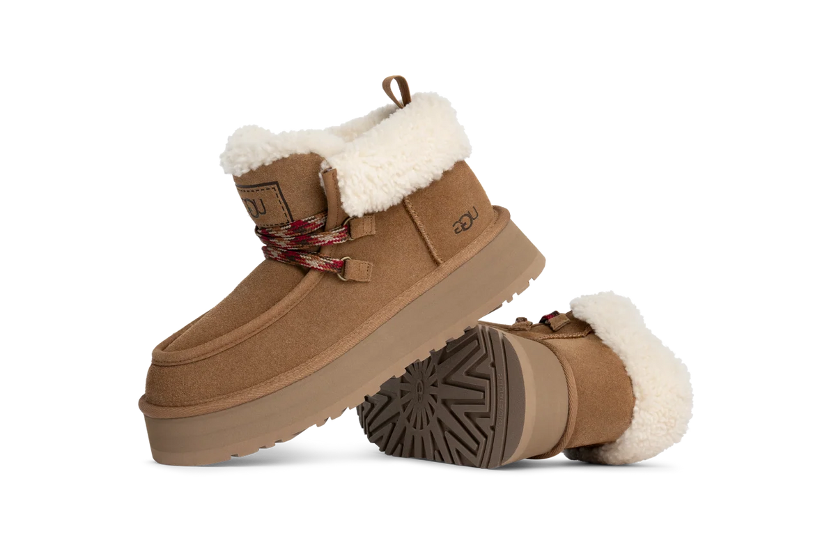 Overkicks - UGG Funkarra Cabin Cuff Boot Chestnut (Womens) (1143954-CHE) - par completo