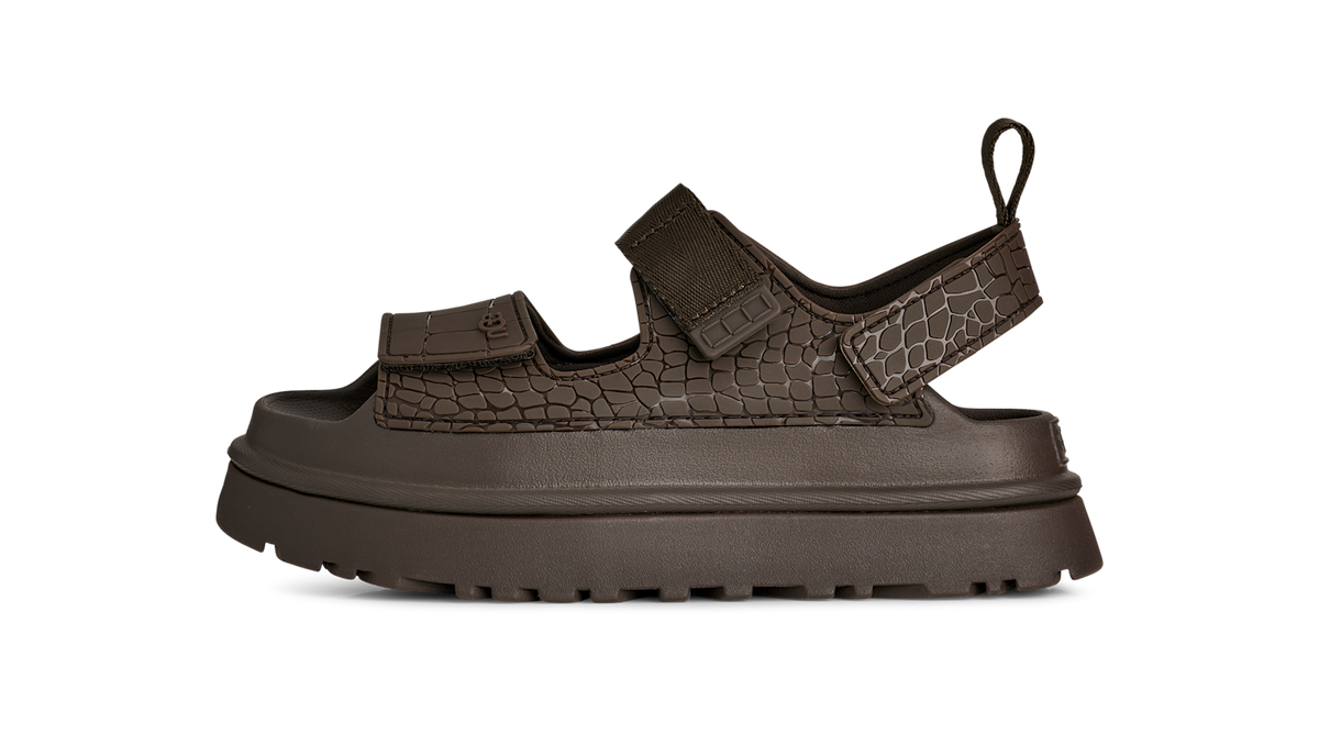 Overkicks - UGG GoldenGlow Embossed Sandal Dense Smoke (Womens) (1175311-DNSS) - vista lateral
