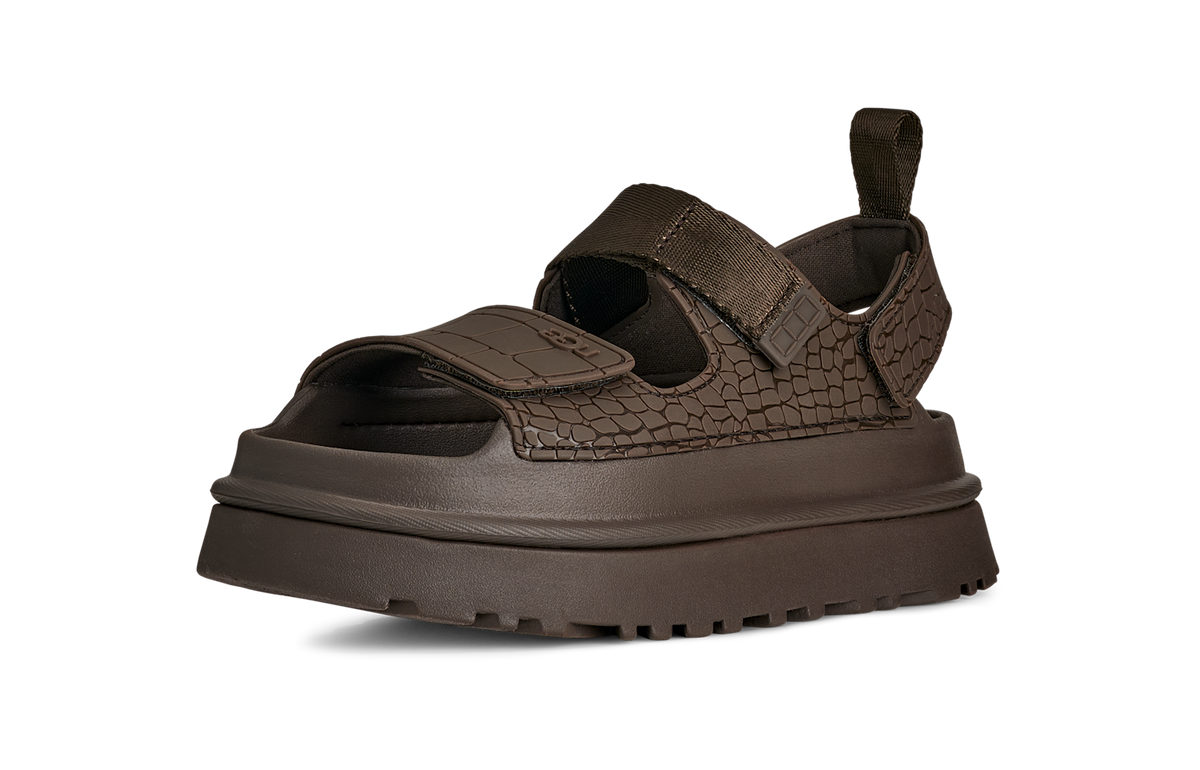 Overkicks - UGG GoldenGlow Embossed Sandal Dense Smoke (Womens) (1175311-DNSS) - vista trasera