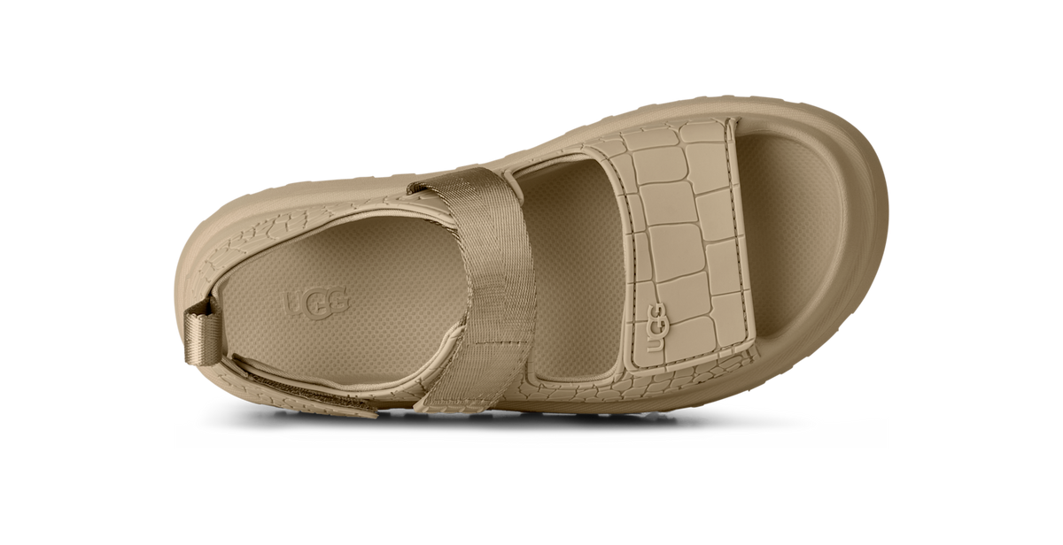 Overkicks - UGG GoldenGlow Embossed Sandal Mustard Seed (Womens) (1175311-MDSD) - detalle talon