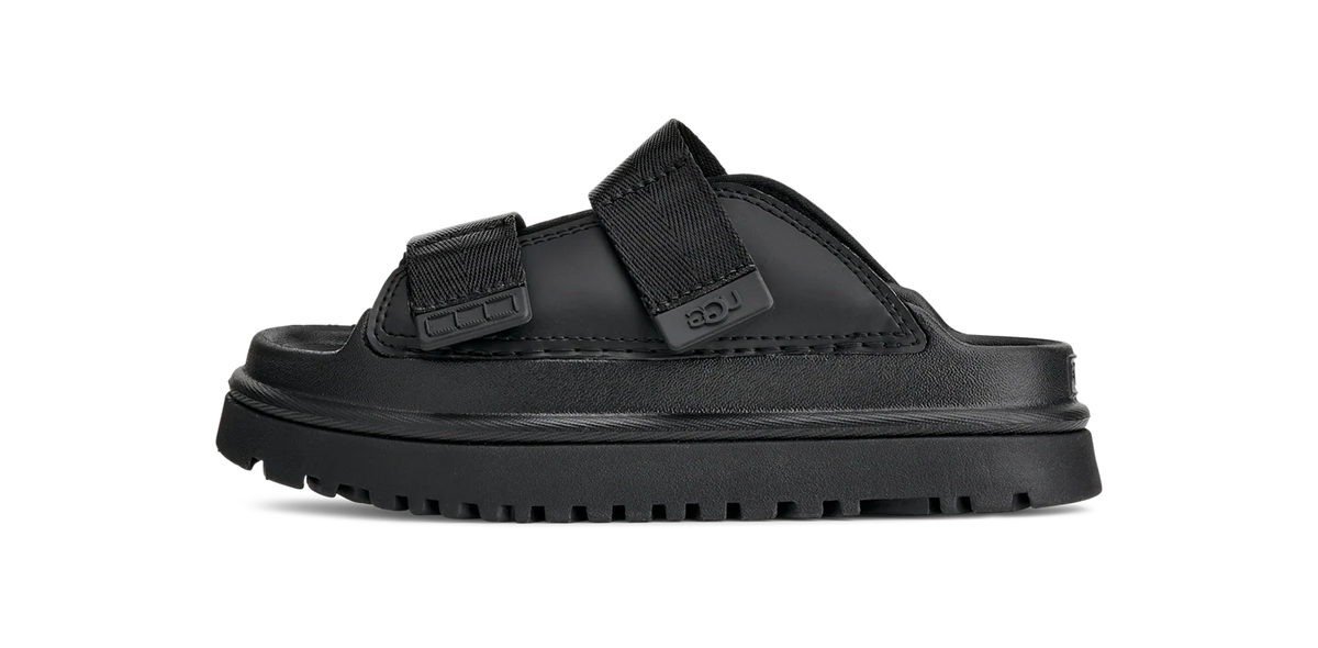 Overkicks - UGG GoldenGlow Slide Black (Kids) (1166513K-BLK) - vista lateral