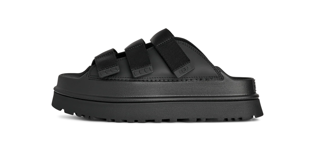 Overkicks - UGG GoldenGlow Slide Black (Womens) (1167430-BLK) - vista lateral