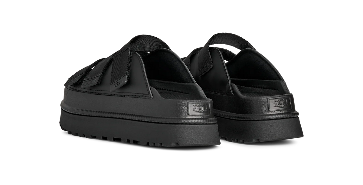 Overkicks - UGG GoldenGlow Slide Black (Womens) (1167430-BLK) - vista trasera