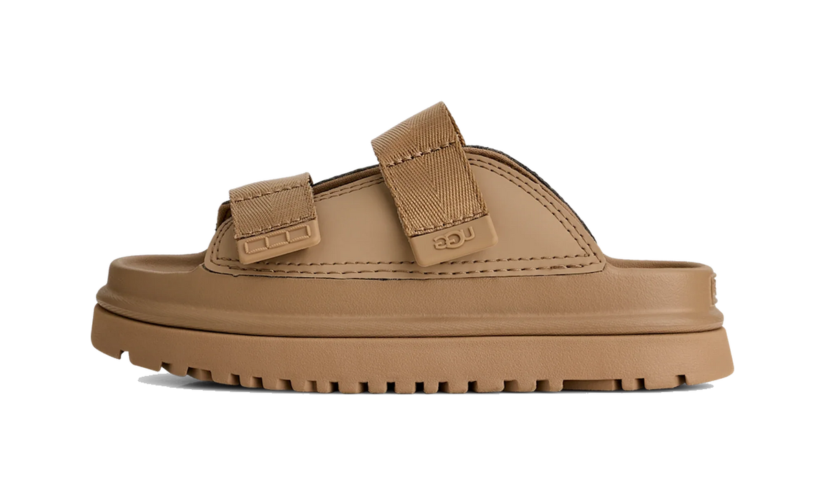 Overkicks - UGG GoldenGlow Slide Dark Sand (Kids) (1166513K-DND) - vista lateral