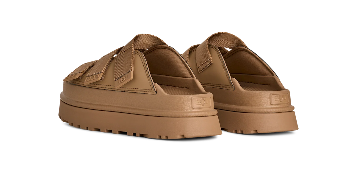 Overkicks - UGG GoldenGlow Slide Dark Sand (Womens) (1167430-DND) - vista trasera