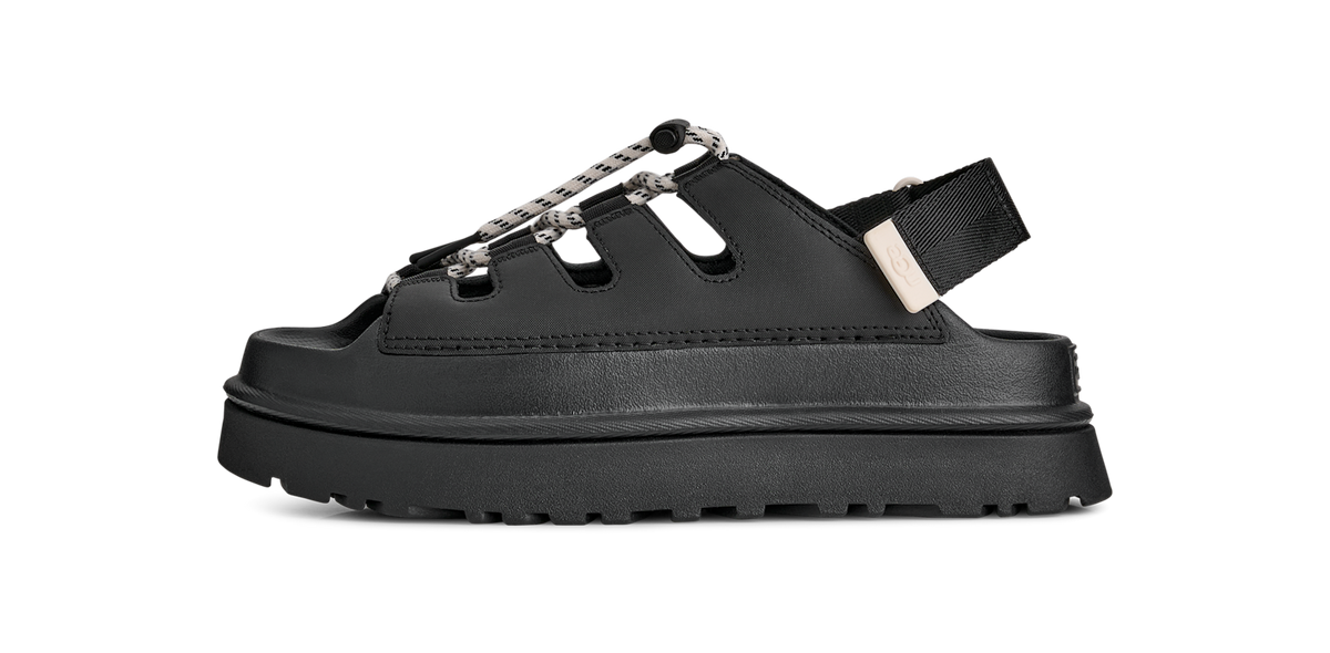 Overkicks - UGG GoldenGlow Toggle Sandal Black (Womens) (1179370-BLK) - vista lateral