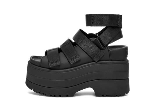 Overkicks - UGG GoldenRise Platform Sandals Black (Womens) (1167431-BLK) - vista lateral