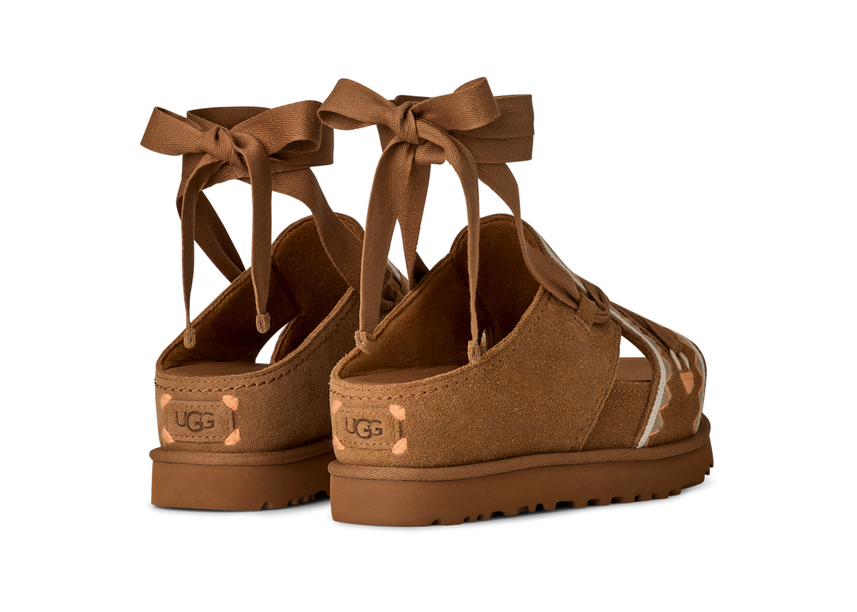 Overkicks - UGG Goldenstar Hi Artistitch Slide Chestnut Multi (Womens) (1175133-CHMU) - detalle suela