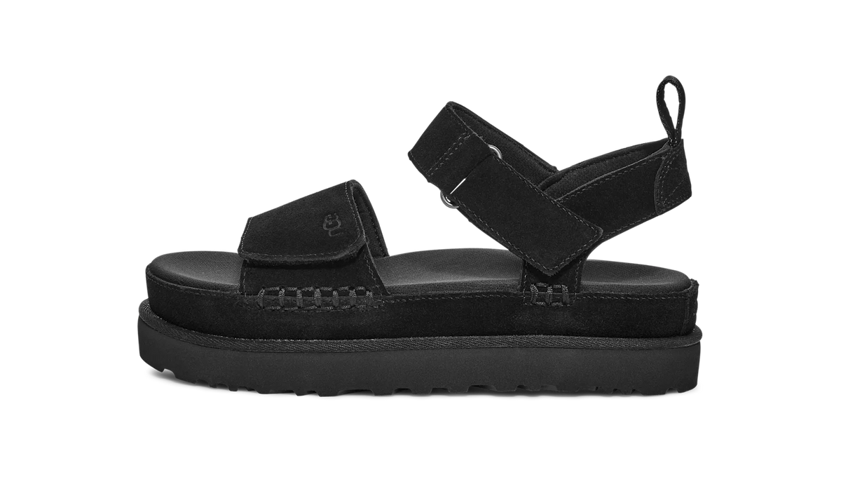 Overkicks - UGG Goldenstar Platform Sandal Black (Womens) (1136783-BLK) - vista lateral