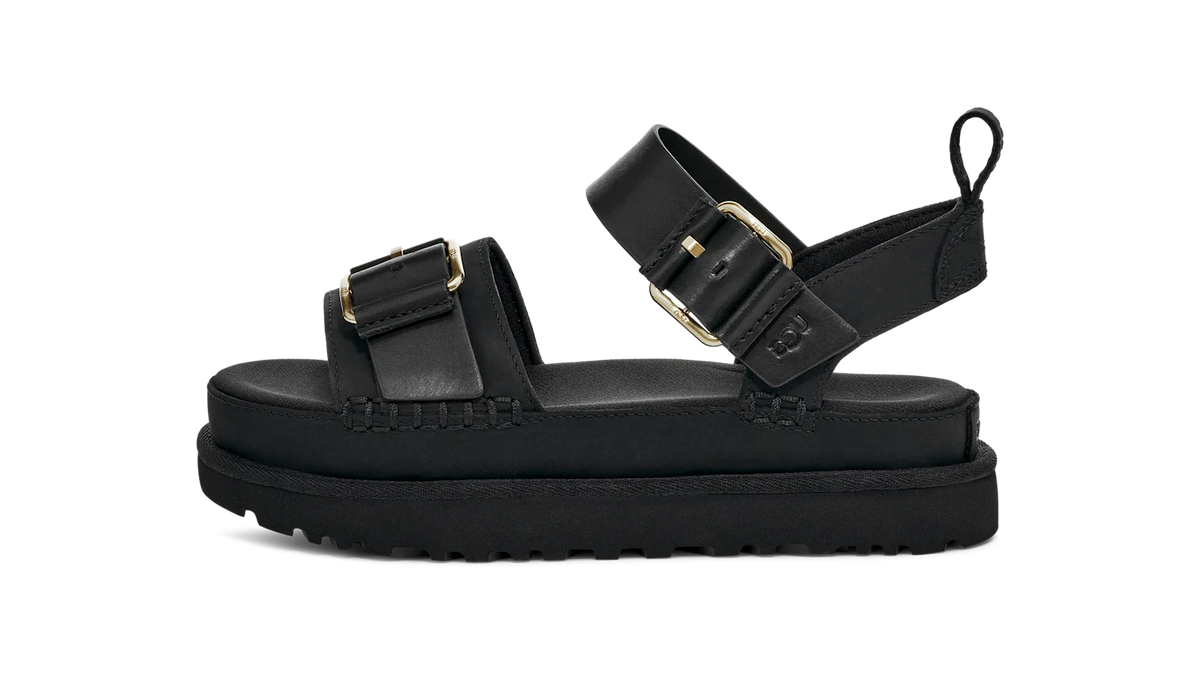 Overkicks - UGG Goldenstar Villa Sandal Black (Womens) (1167392-BLK) - vista lateral