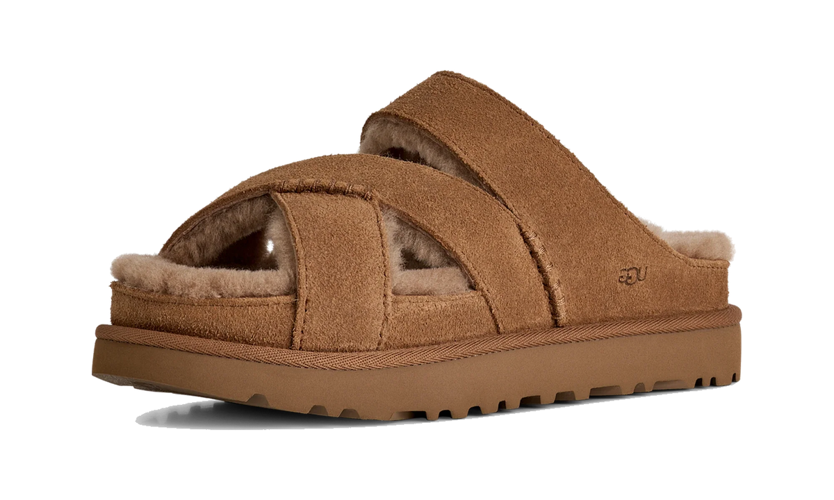 Overkicks - UGG Greenport Cross Strap Slide Chestnut (Womens) (1178470-CHE) - vista trasera